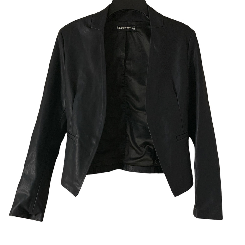 Blank NYC vegan leather Mean streets open front jacket - Picture 2 of 5